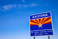 welcome to Arizona sign state line